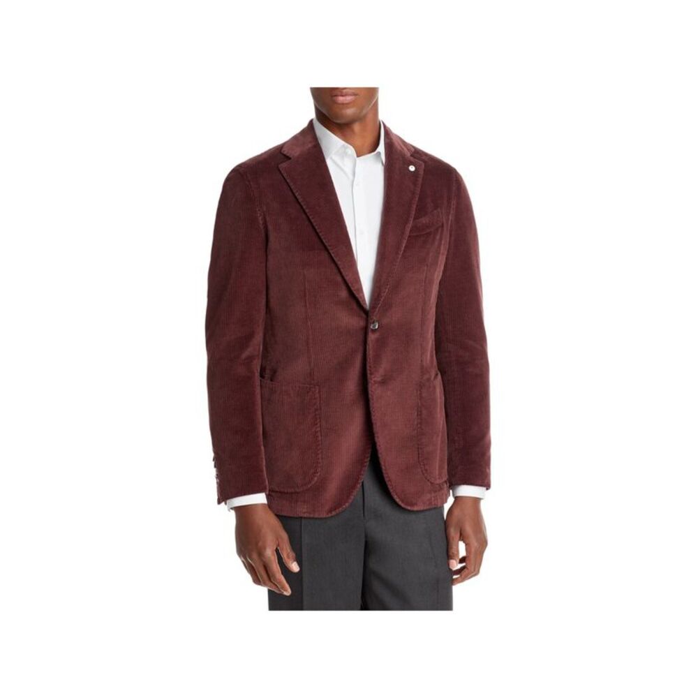 L.B.M. 1911 Mens Brown Single Breasted, Slim Fit Blazer Sport Coat 52R